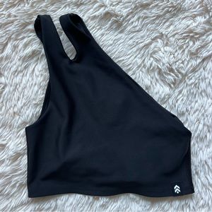 One Shoulder Black Barry’s Sports Bra